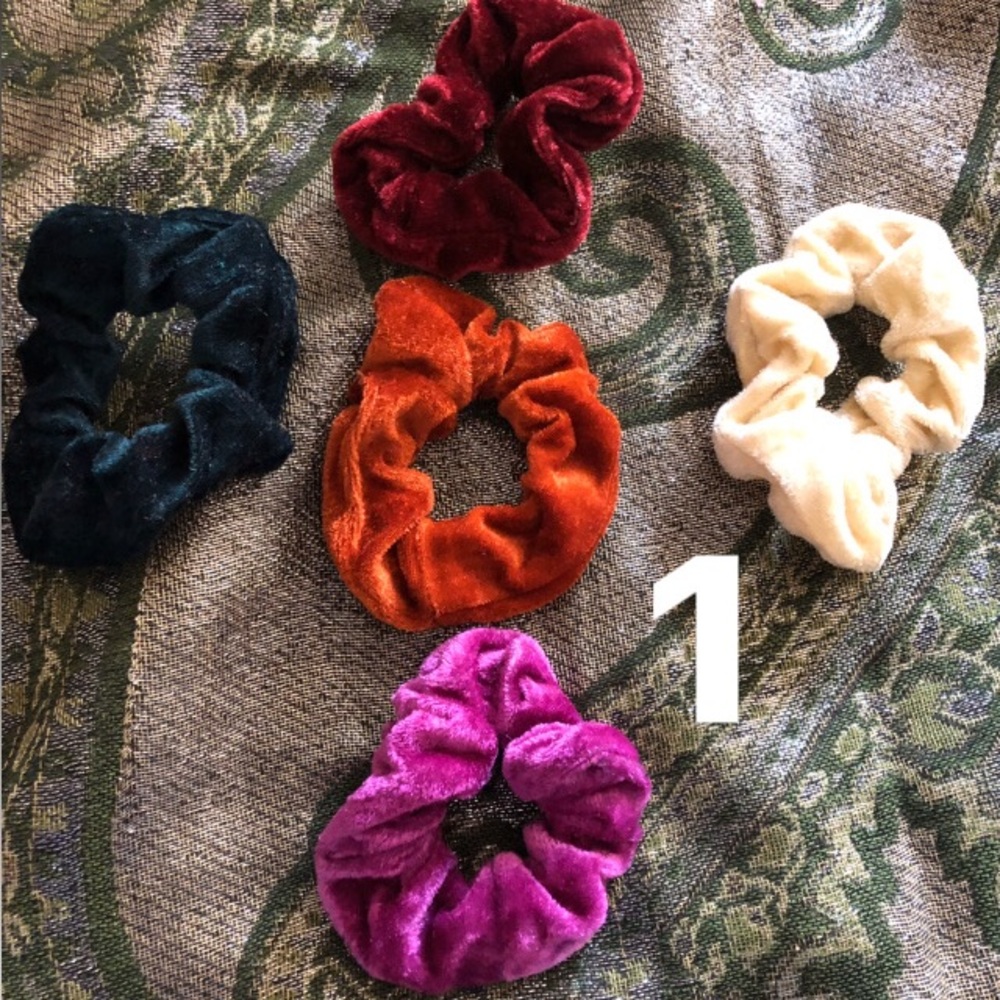 Lot of super soft velvet scrunchies